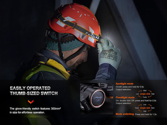 Fenix Επαναφορτιζόμενος Φακός Κεφαλής LED IP68 με Μέγιστη Φωτεινότητα 2700lm