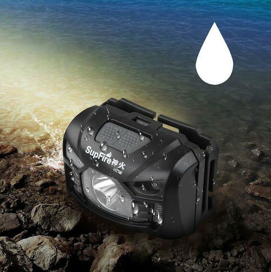 Superfire Επαναφορτιζόμενος Φακός Κεφαλής LED IP44 με Μέγιστη Φωτεινότητα 500lm