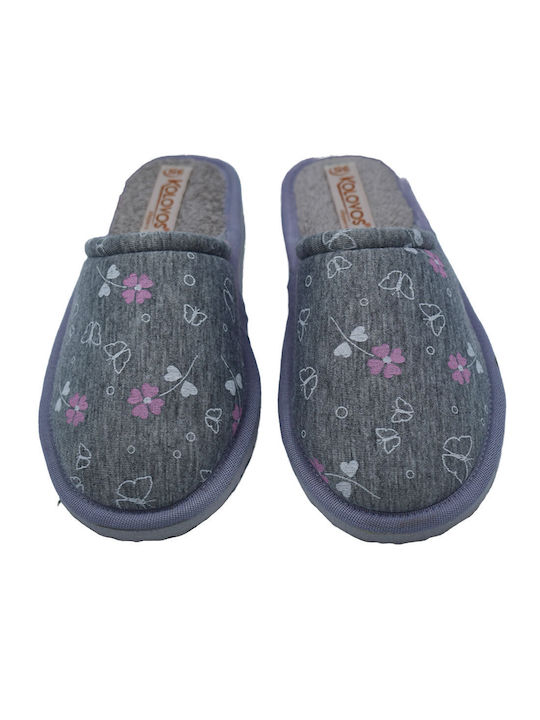 Kolovos Closed Women's Slippers in Gray color