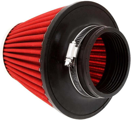 Car Dual Flow Universal Air Filter 160x155mm Φ77mm 3 Adapters Φ60 63 70mm Red