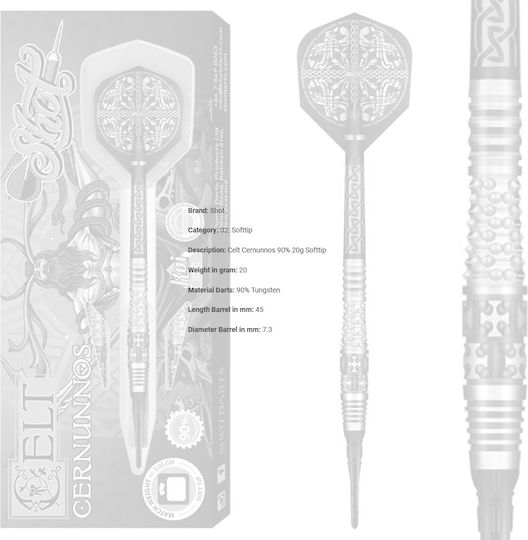 Celt Cernunnos 90% 20g Softtip Dartboard