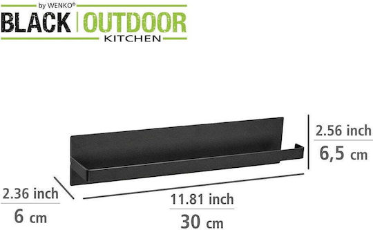 Wenko Metallic Paper Towel Holder Black 30x6.5x6cm 13950299
