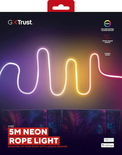 Trust Smart LED-Streifen Wi-Fi 5m Neon Flex mit Netzteil & Fernbedienung