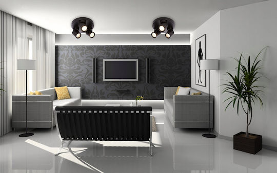 Lvt Light fixture Triple Spot with Socket GU10 in Black Color