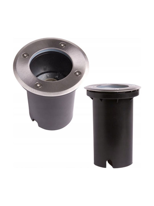 Eco Light Φωτιστικό Δαπέδου Εξωτερικού Χώρου IP67 για Ντουί GU10 Ασημί