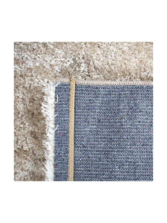 SpitiBazaar Rug Rectangular Shaggy Furry Beige