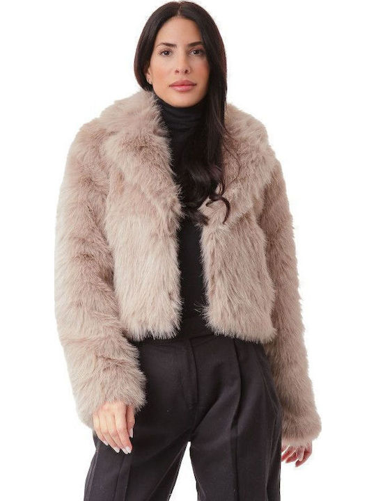 Women's Short Fur Beige