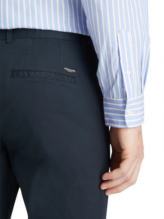 Mott Παντελόνι Chino Ελαστικό σε Κανονική Εφαρμογή Midnight Blue