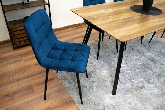 Καρέκλες Τραπεζαρίας Βελούδινες Navy Blue 3τμχ 69x62x48εκ.