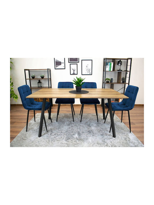 Scaune Sala de mese Catifelate Navy Blue 3buc 69x62x48buc
