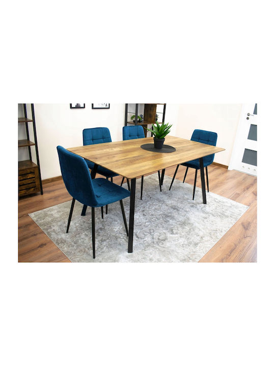 Scaune Sala de mese Catifelate Navy Blue 3buc 69x62x48buc