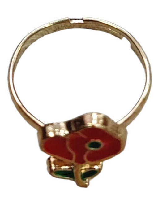 Beboulino Faux Opening Kids Ring Red Rose 930-0054 Beboulino Faux Opening Kids Ring Red Rose 930-0054