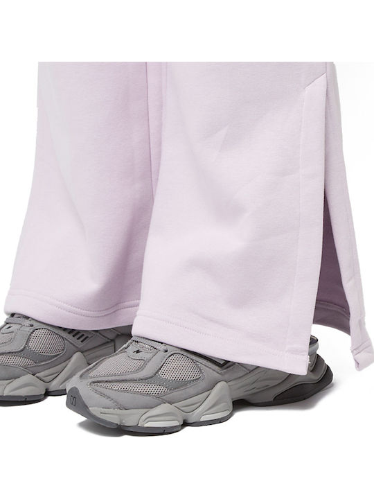 Small Signature Γυναικεία Παντελόνα με Λάστιχο σε Wide Γραμμή Lilac