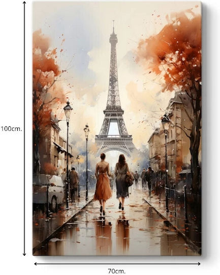 Megapap Autumn In Paris Πίνακας σε Καμβά 70x100cm