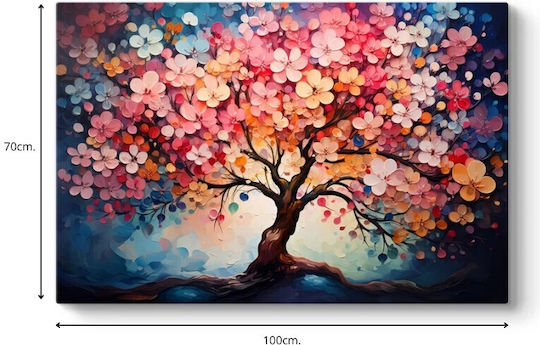 Megapap Pink Tree Tablou pe Pânză 100x70cm
