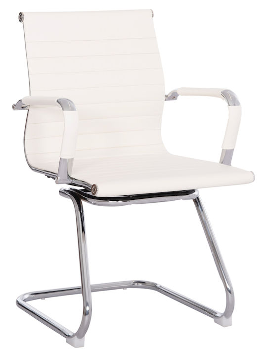 Scaun Vizitator Boss cu Brațe în Culoare Alb 54x56x87cm 2buc