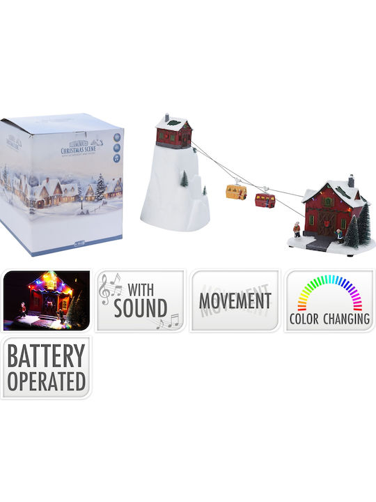 Weihnachts- Beleuchtete Dekorative Darstellung Weiß mit Batterie mit Musik 32.5x53cm
