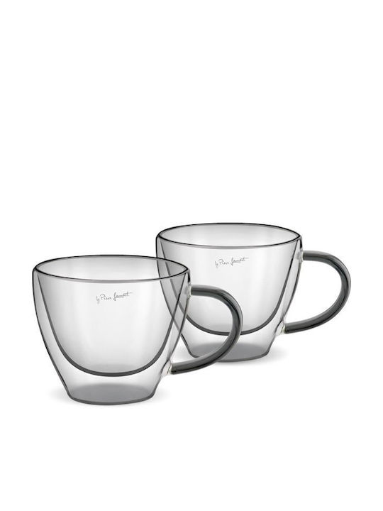 Lamart Vaso Комплект чаши Cappuccino Стъклени Черно 190мл 2бр