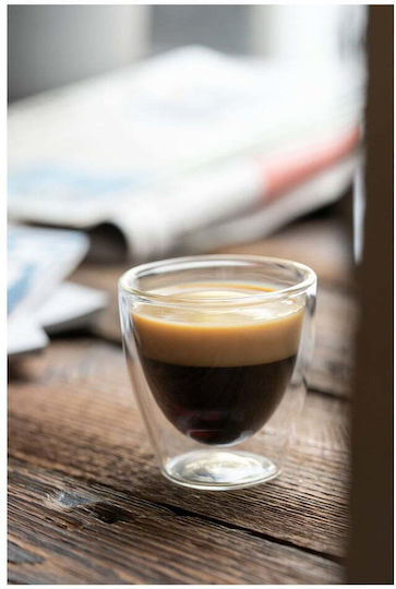 Vialli Design Set Tassen Espresso Glas Weiß 80ml 2Stück
