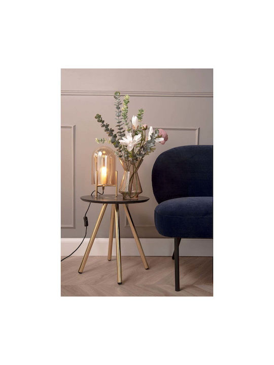 Leitmotiv Glass Table Lamp with Gold Shade and Base