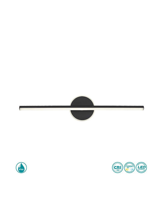Viokef Camelia Modern Lamp Bathroom with Integrated LED and Warm White Light Black 60.8x6.5cm