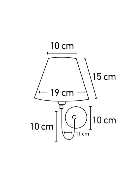 Inlight Classic Lamp Wall with Socket E14 Gold 23cm
