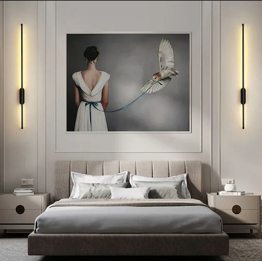 Home Lighting Lămpi De Perete Modern Cu LED Integrat Și Lumină Alb Cald Negru 80x6x80cm