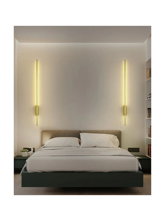 Home Lighting Modern Lamp Wall with Integrated LED and Warm White Light Gold 60x5cm