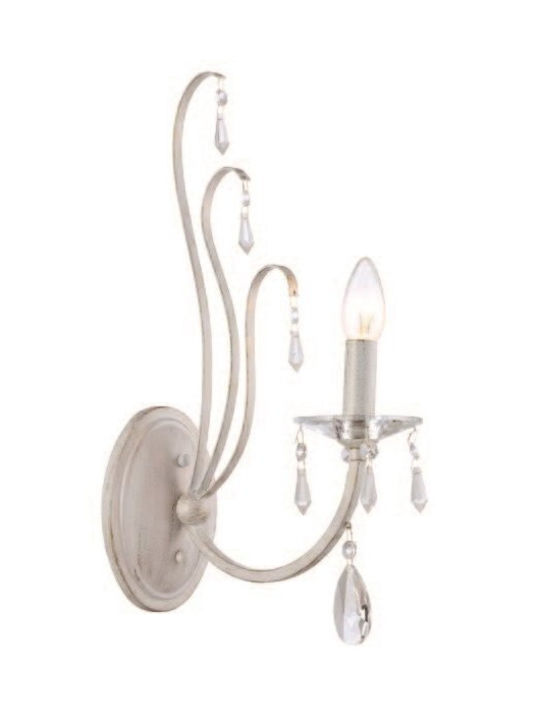 Elmark Laura Classic Wall Lamp with Socket E14 White Width 10cm