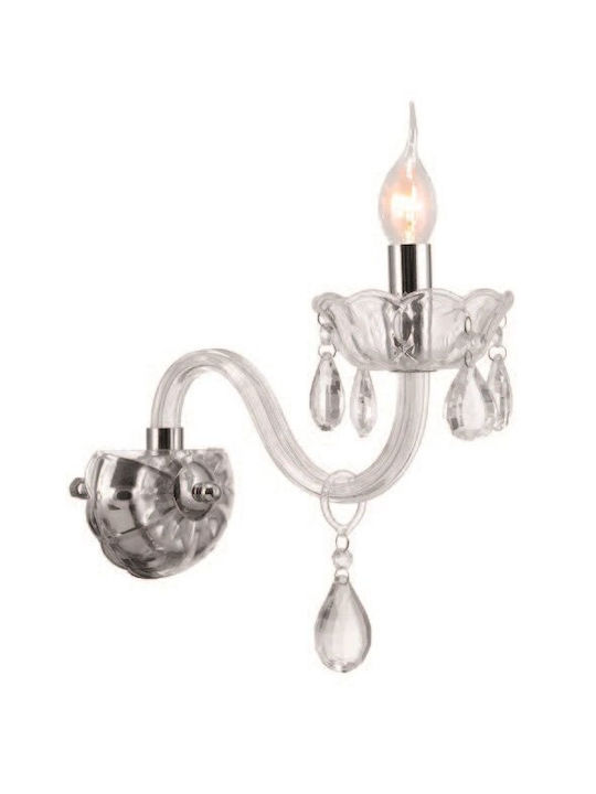 Elmark Madlen Classic Wall Lamp with Socket E14 Silver Width 11.5cm