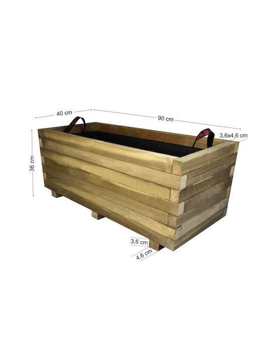 Tesias Dreptunghiulară Planter Box Lemn Bej 40x90x36cm.