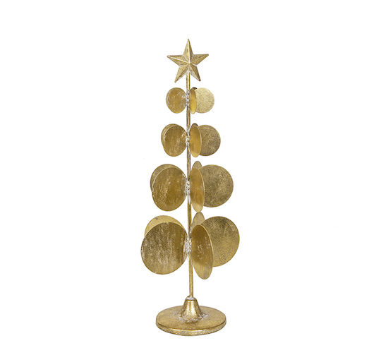Decorațiune de Crăciun Metalic Braduleț 62cm. Auriu De masă