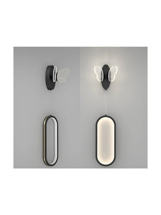 Ph219 Modern Wandleuchte mit Integrierte LED und Warmes Weiß Licht Schwarz 15x15x15cm