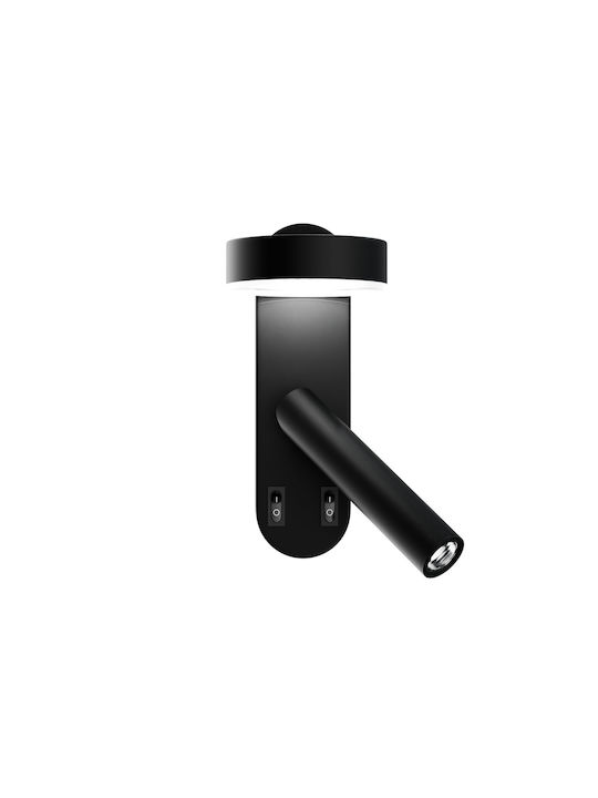 Alphab2b Modern Leuchte Wand mit Integrierter LED und Neutralweißes Licht Schwarz 12x12.5x12cm
