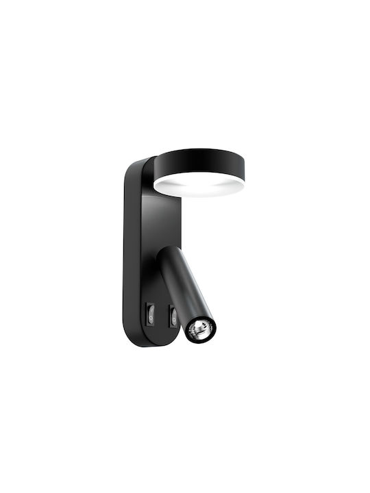 Alphab2b Modern Leuchte Wand mit Integrierter LED und Neutralweißes Licht Schwarz 12x12.5x12cm