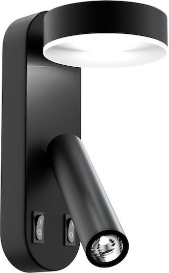Alphab2b Modern Lamp Wall with Integrated LED and Natural White Light Black 12x12.5x12cm