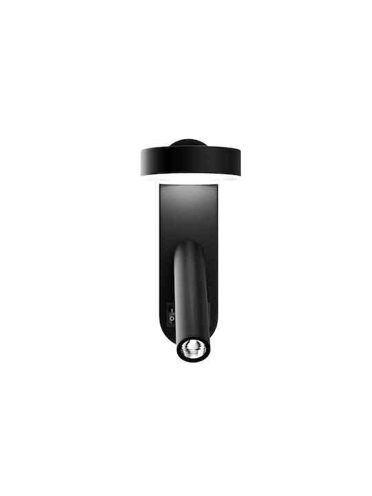 Alphab2b Modern Leuchte Wand mit Integrierter LED und Neutralweißes Licht Schwarz 12x12.5x12cm