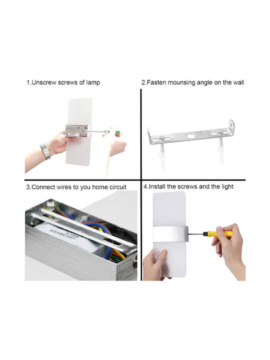 Led7 Break Klassisch Leuchte Wand mit Integrierter LED und Warmweißes Licht 10cm