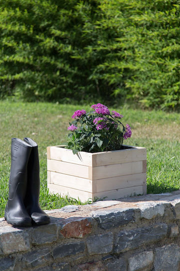 Woodware Γλάστρα Ξύλινη Μπεζ 40x40x40εκ.
