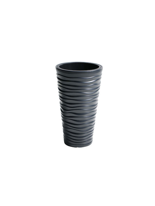 Marhome Sand Slim Pot Plastic Charcoal 38.7x38.7x75cm.