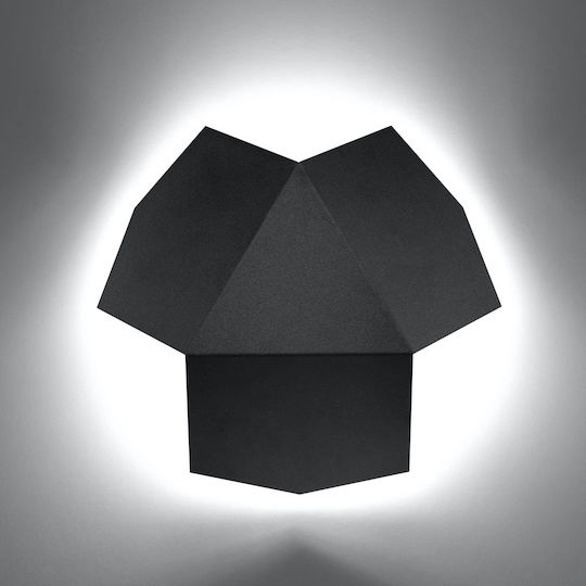 Sollux Tre Modern Lamp Wall with Socket G9 Black 30x26x15cm