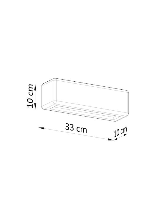 Sollux Subani Klassisch Leuchte Wand mit Fassung E27 Weiß 33x20x16cm