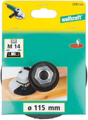 Wolfcraft 2281000 Rubber Backing Pad Elastic Sticker Angle Grinder 115