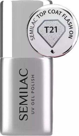 Semilac Top Coat pentru lacuri de unghii obișnuite 7ml