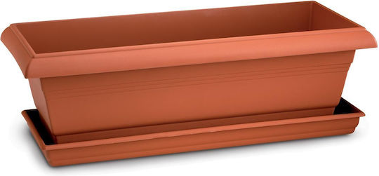 Miltoplast Anthea Νο xx Planter Box Plastic Terracotta 80x25x21cm.