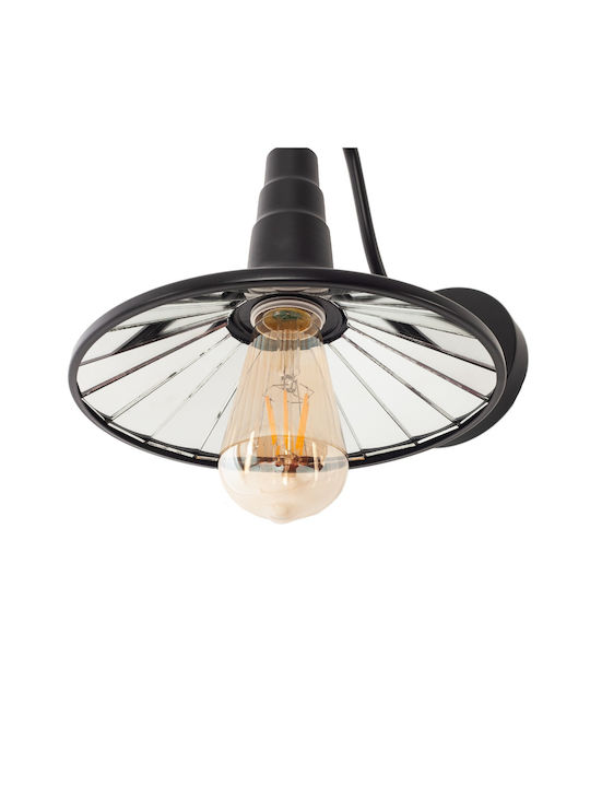 Artekko Lamp Wall with Socket E27 Black 29x29x46cm