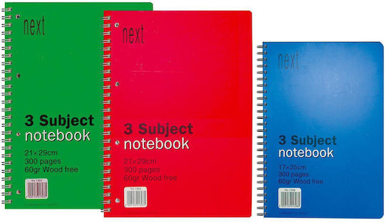 Next Spiral Notebooks Ruled A5 3 Subjects Multicolour 10pcs