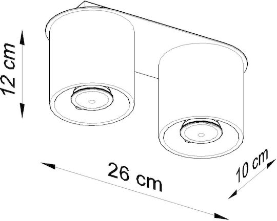 Sollux Orbis Dublu Spot cu Soclu GU10 în Culoare Negru Sollux Orbis Dublu Spot cu Soclu GU10 în Culoare Negru
