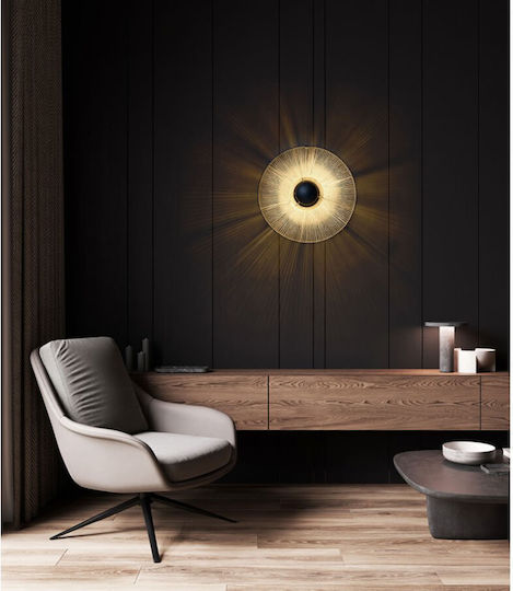 ArkoLight Leuchte Wand mit Fassung E27 Schwarz 40cm