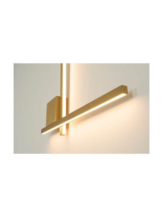 Zambelis Lights Μοντέρνο Φωτιστικό Τοίχου με Ενσωματωμένο LED και Θερμό Λευκό Φως Χρυσό 100x4.5x4.5εκ.